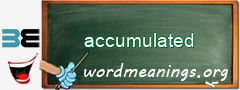 WordMeaning blackboard for accumulated